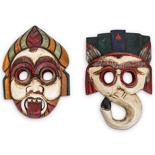 (2 PC) THAI CARVED WOODEN