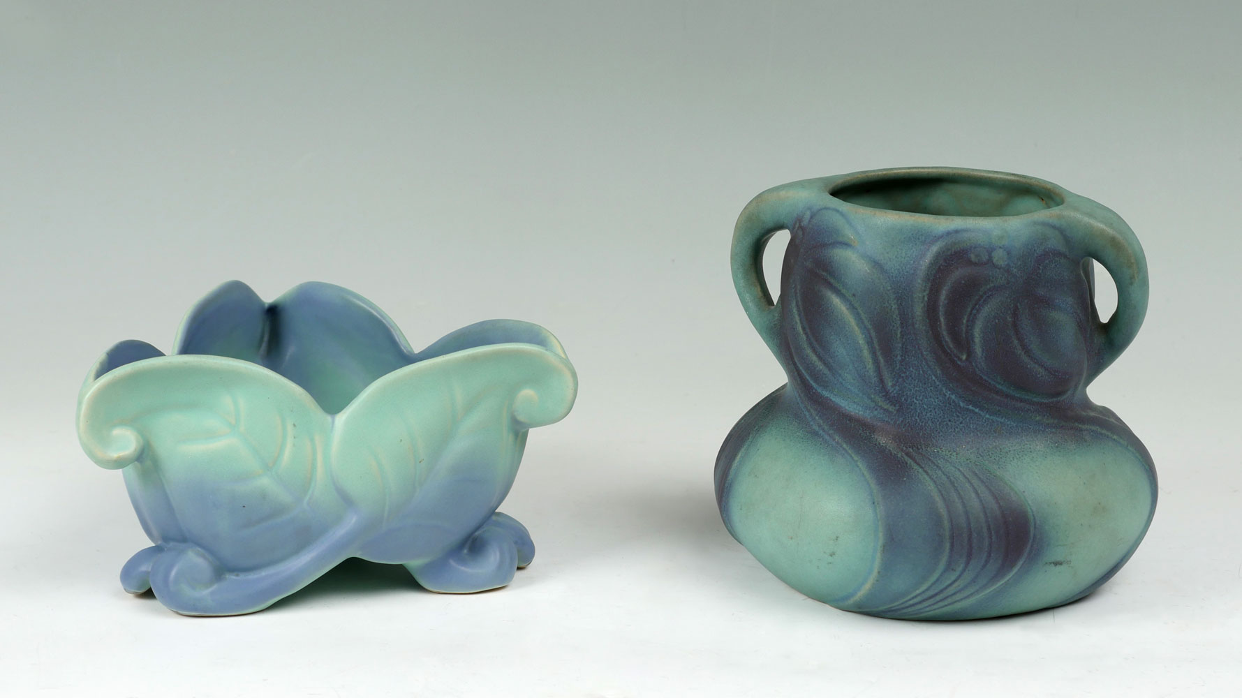 2 PC. VAN BRIGGLE FLORAL FORM