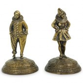 (2 PC) VIENNA CLOWN BRONZE FIG