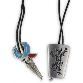 (2 PC) VINTAGE BOLO TIE METAL