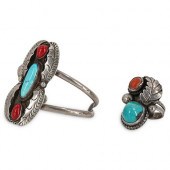 (2 PC) VINTAGE NAVAJO STERLING