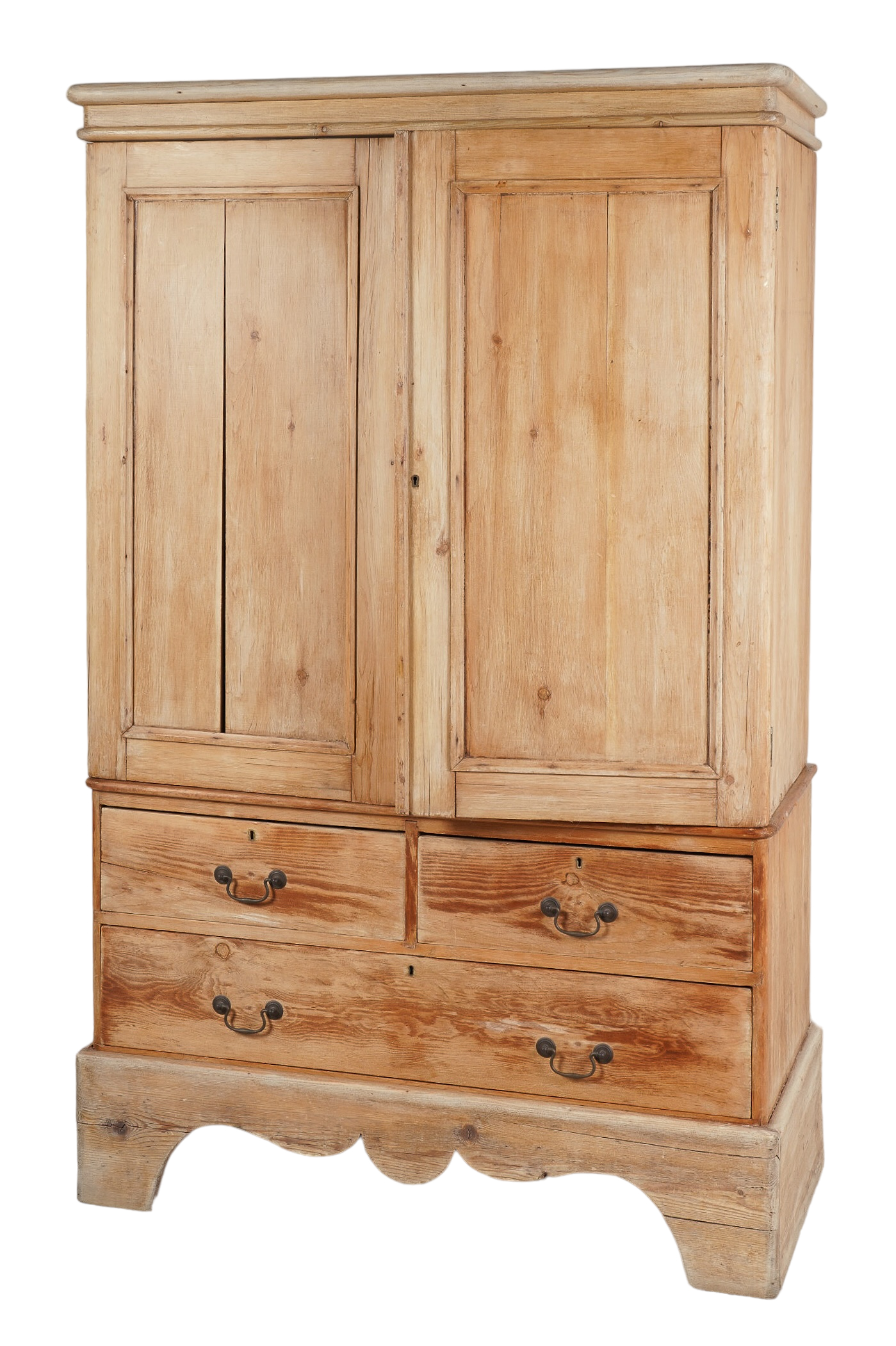 2-pc washed pine linen press, top