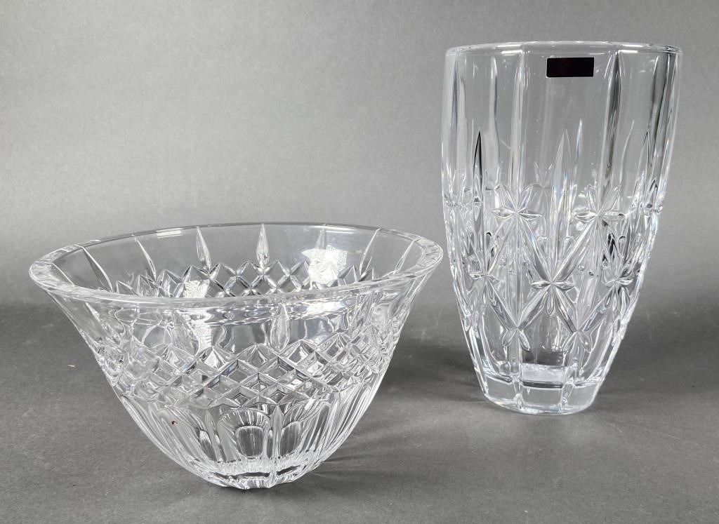 2 PC. WATERFORD 9" SPARKLE VASE /