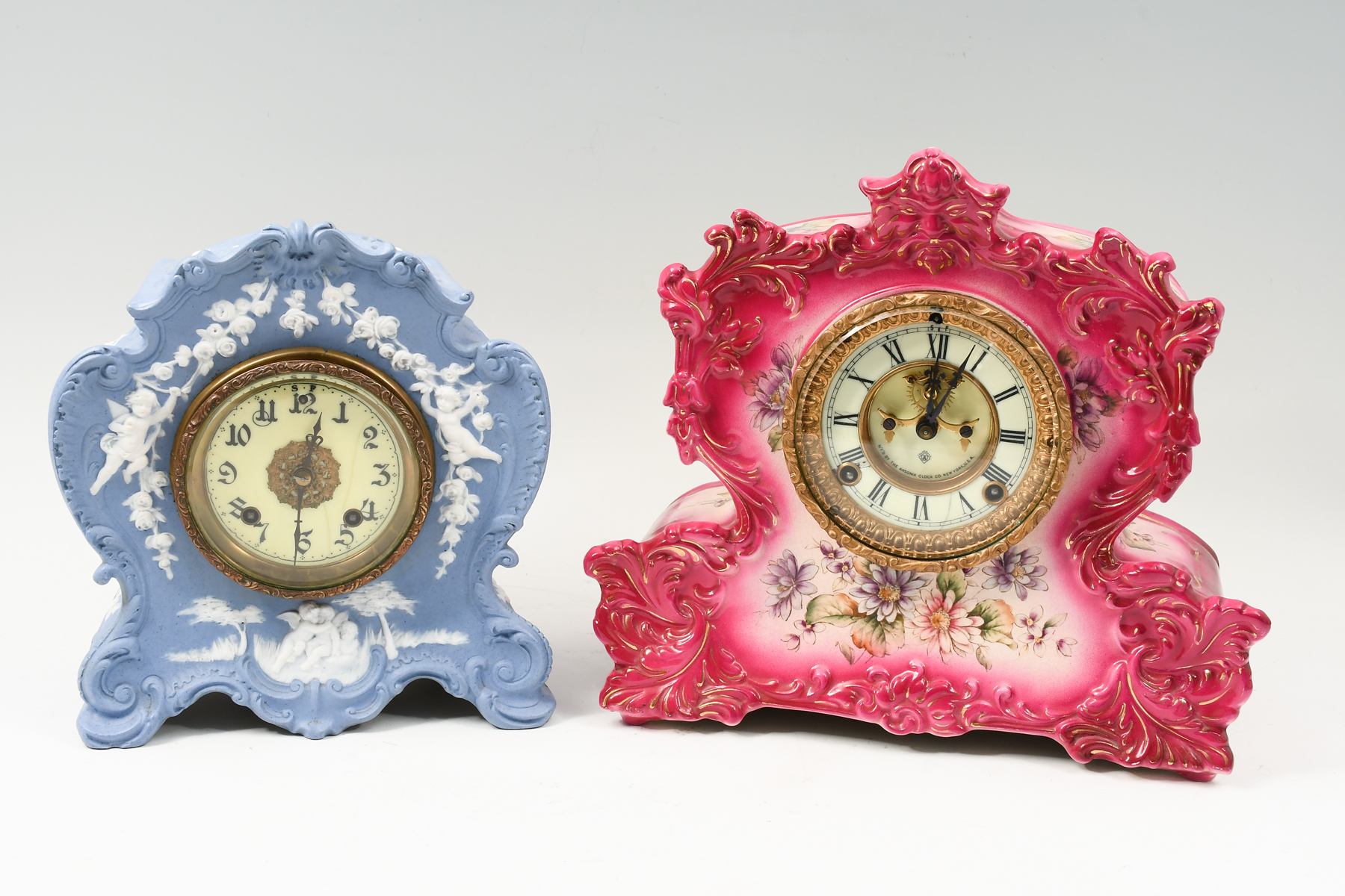 2 PC. WEDGWOOD STYLE & ANSONIA