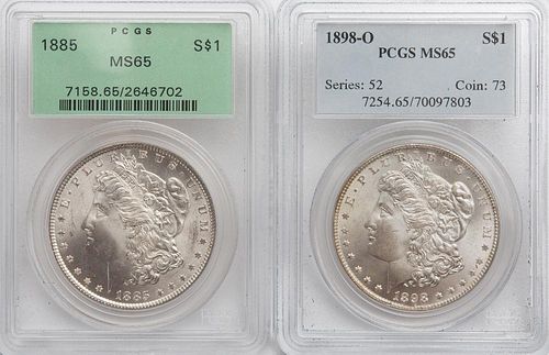 2 PCGS GRADED MORGANS: 1885
