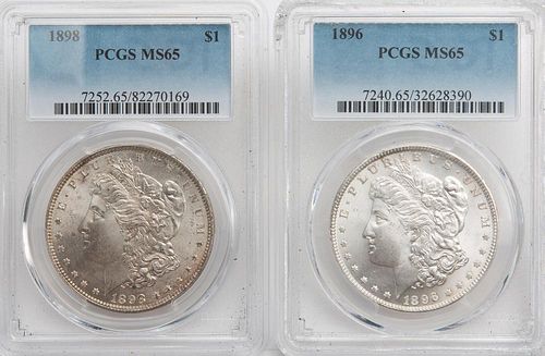 2 PCGS GRADED MORGANS: 1898