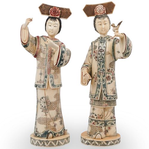 (2 PC)JAPANESE CARVED BONE