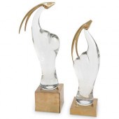 (2 PCS) ANTELOPE BRASS & GLASS