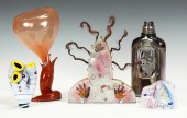2 Pcs. Artglass Unsgn. engrave