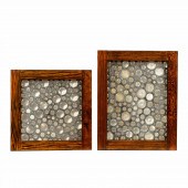 2 PCS, BOTTLE GLASS LEADED WIN