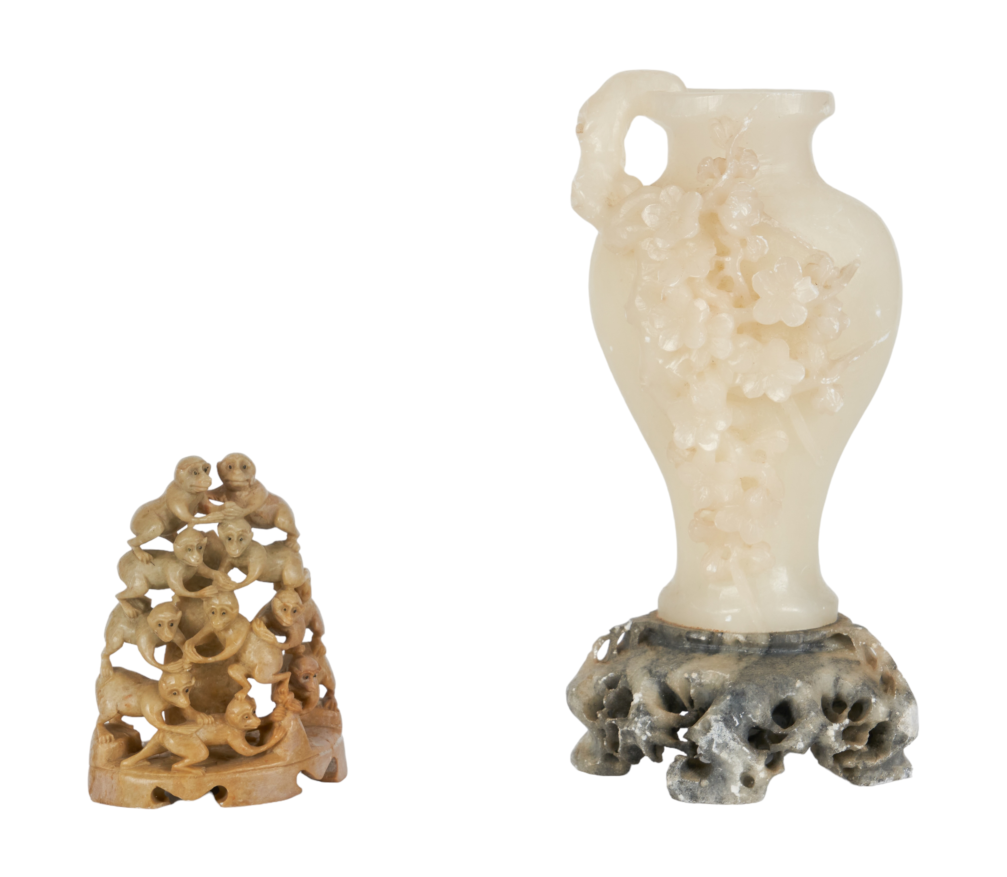 (2) Pcs Chinese carved soapstone,