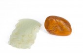 2 PCS CHINESE CARVED STONE, IN