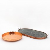 2 PCS, COPPER & MARBLE CHEESEB