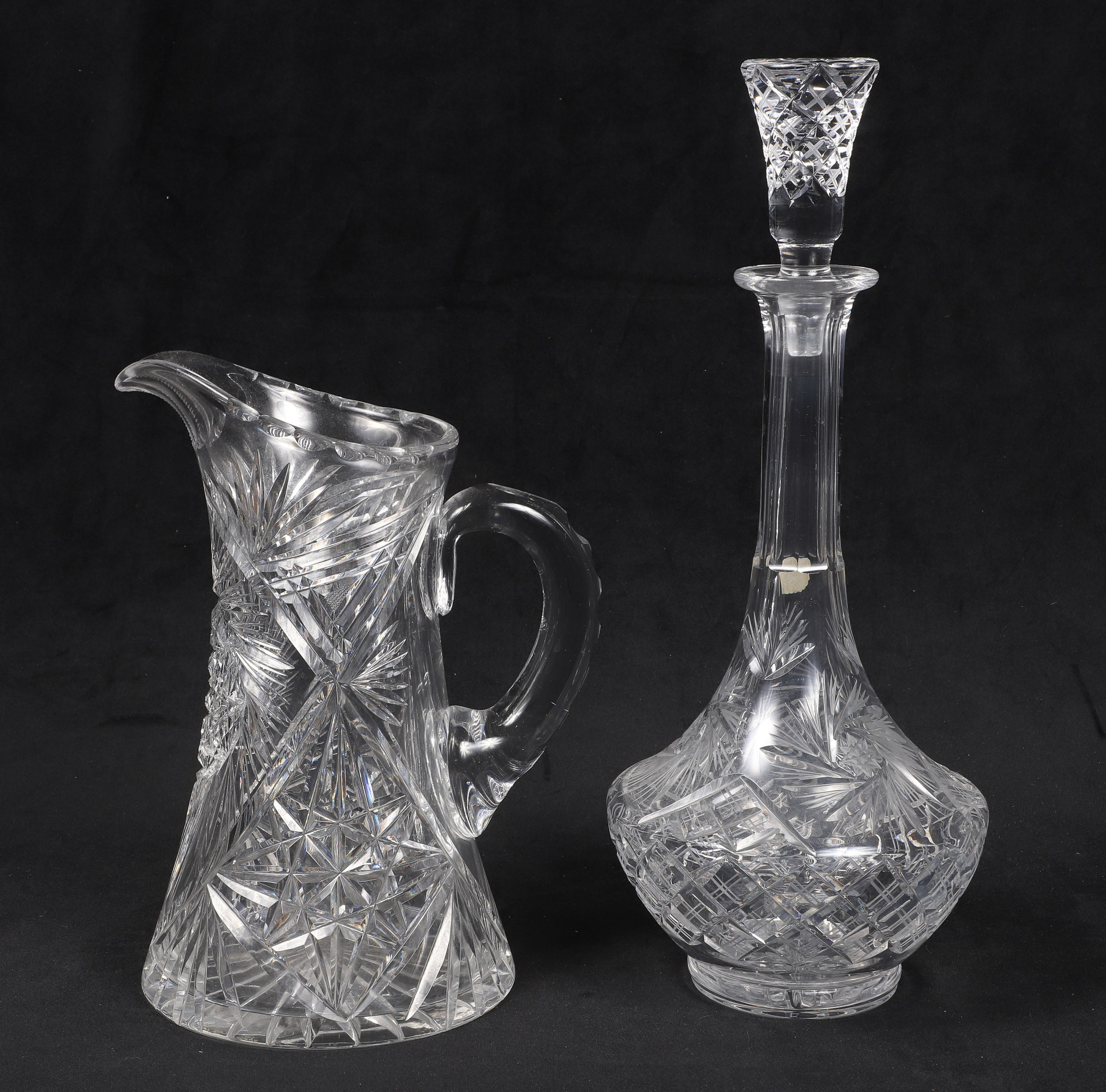 (2) Pcs cut glass, c/o pitcher