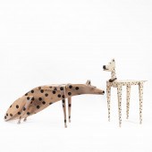 2 PCS, DAN HALE FOLK ART CARVE