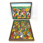 2 pcs Haitian Paintings. C. GE