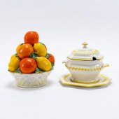 2 PCS ITALIAN CERAMIC FRUIT CE