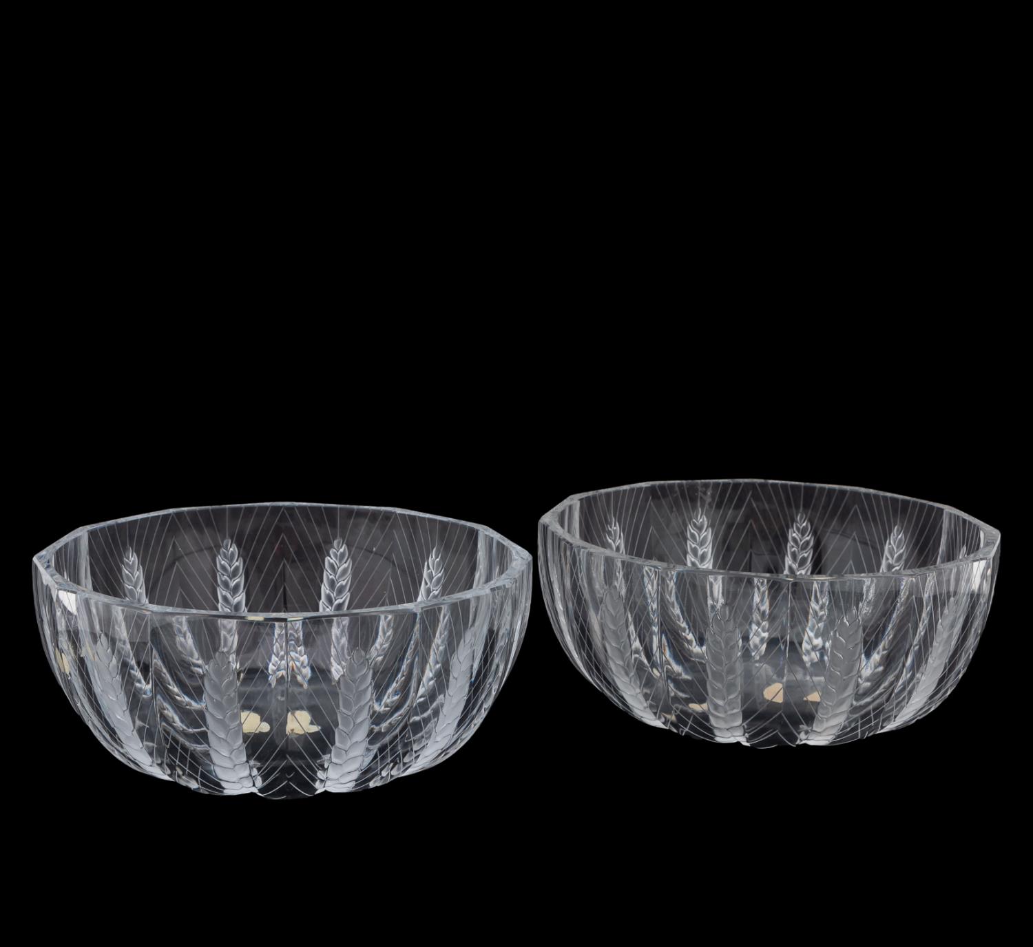 2 PCS, LALIQUE "CERES" WHEAT