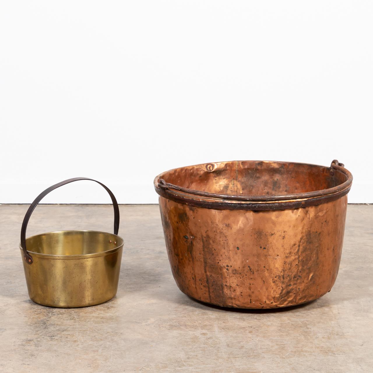 2 PCS, LARGE COPPER AND BRASS