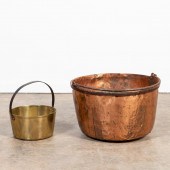 2 PCS, LARGE COPPER AND BRASS