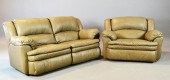 (2) Pcs. Leather Inc. Couch &