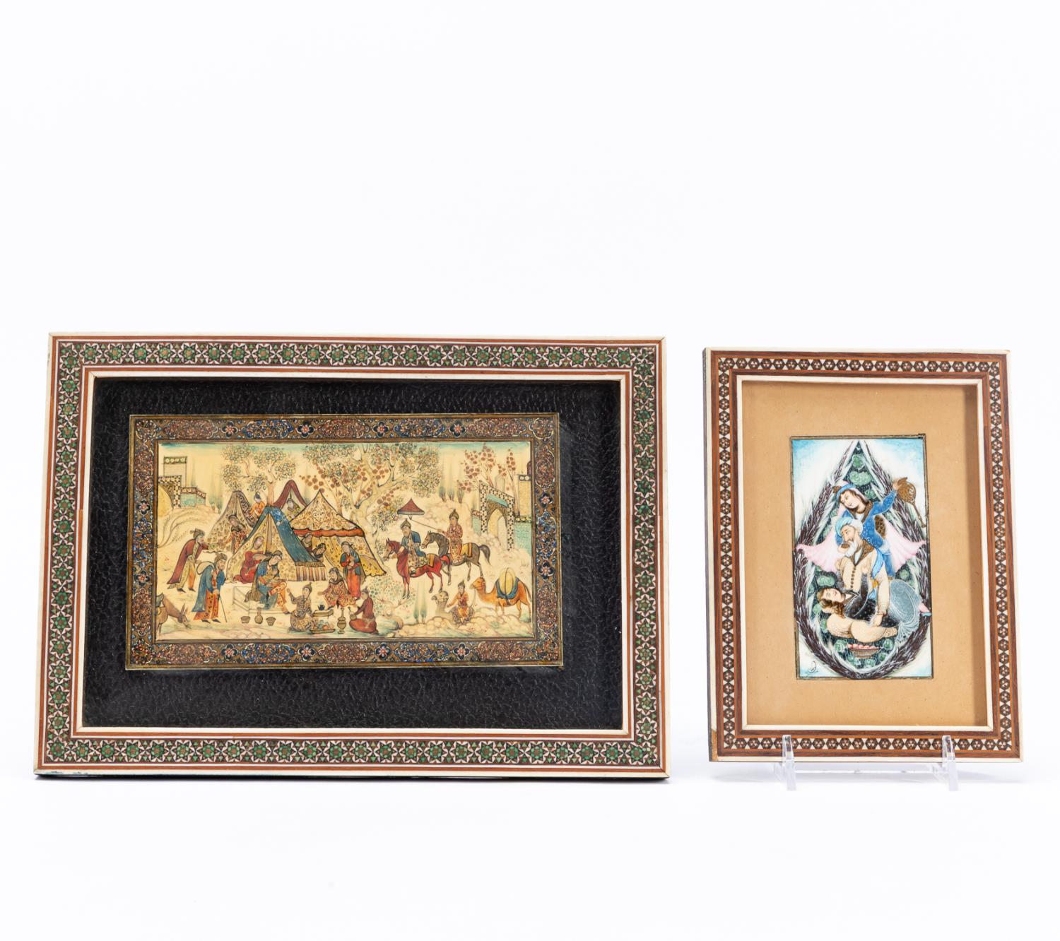 2 PCS, MINIATURE PERSIAN WORKS,