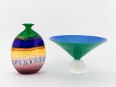 2 PCS MURANO ART GLASS VESSELS