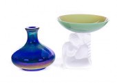 2 PCS OF ART GLASS: FENTON AND