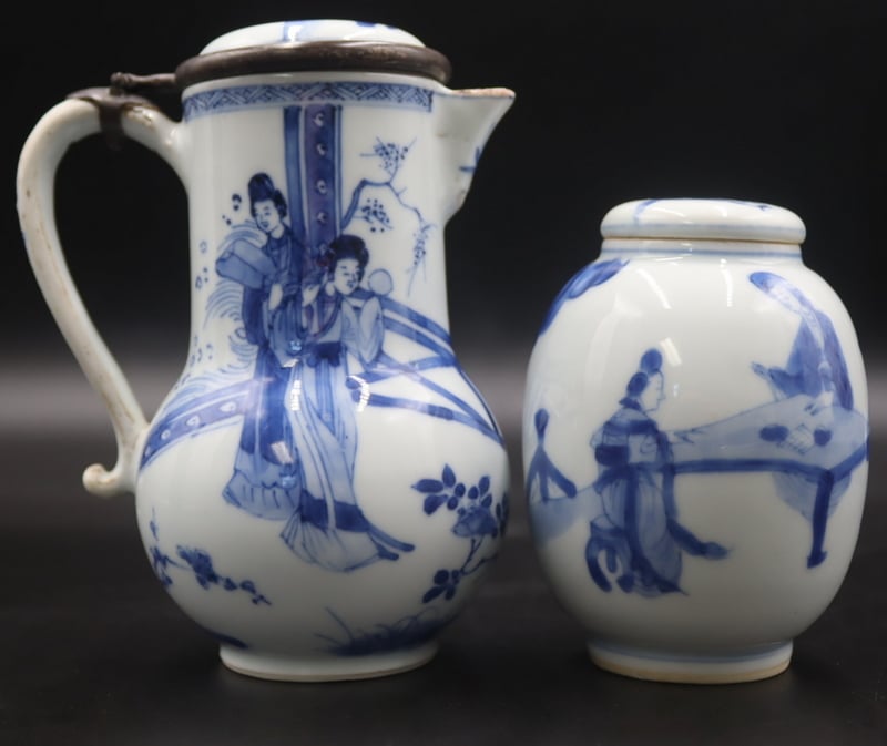 (2) PCS. OF CHINESE BLUE AND