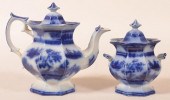 2 PCS. OF FLOW BLUE "CHAPOO" P