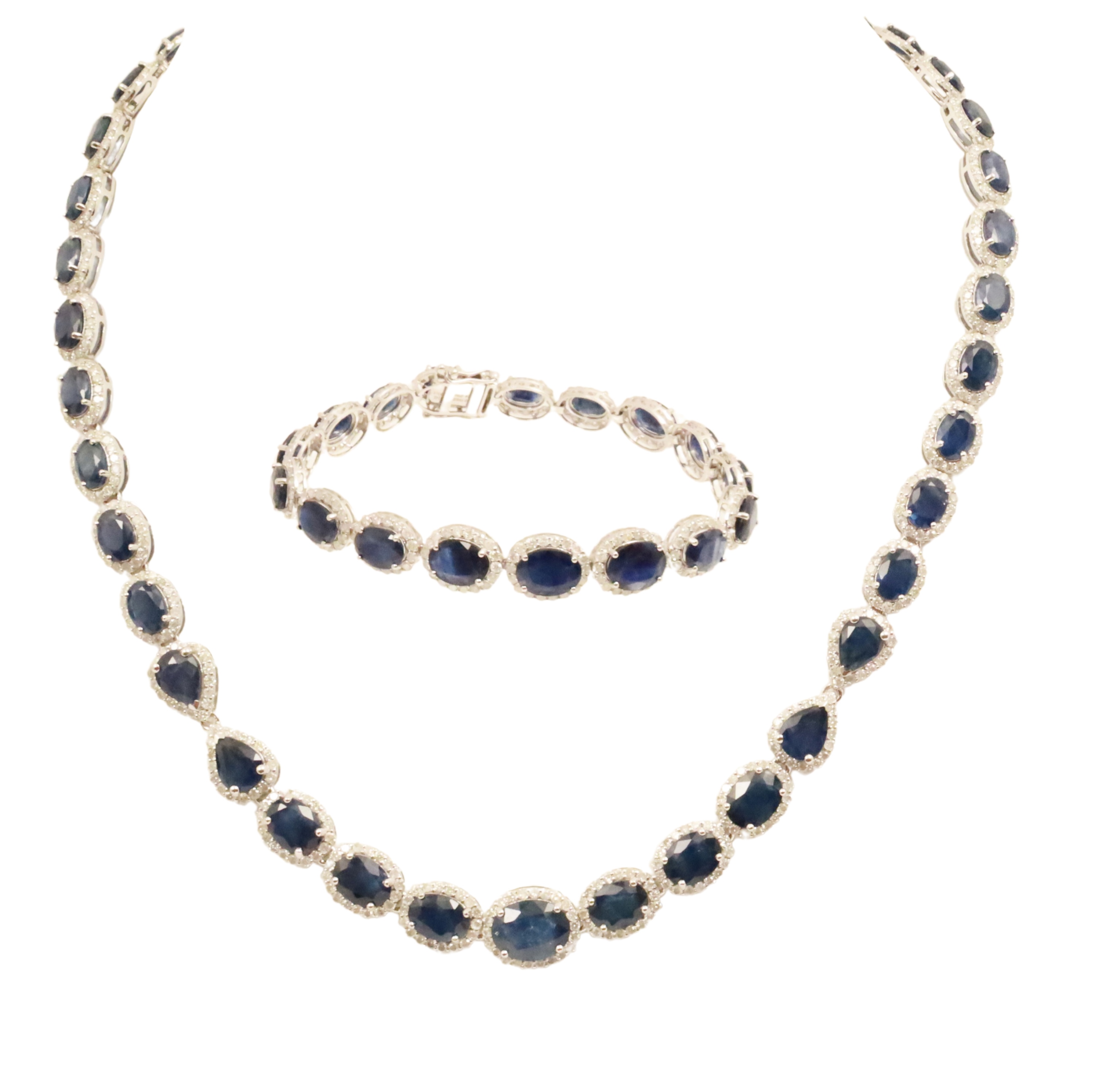 2 PCS. OF SAPPHIRE & DIAMOND