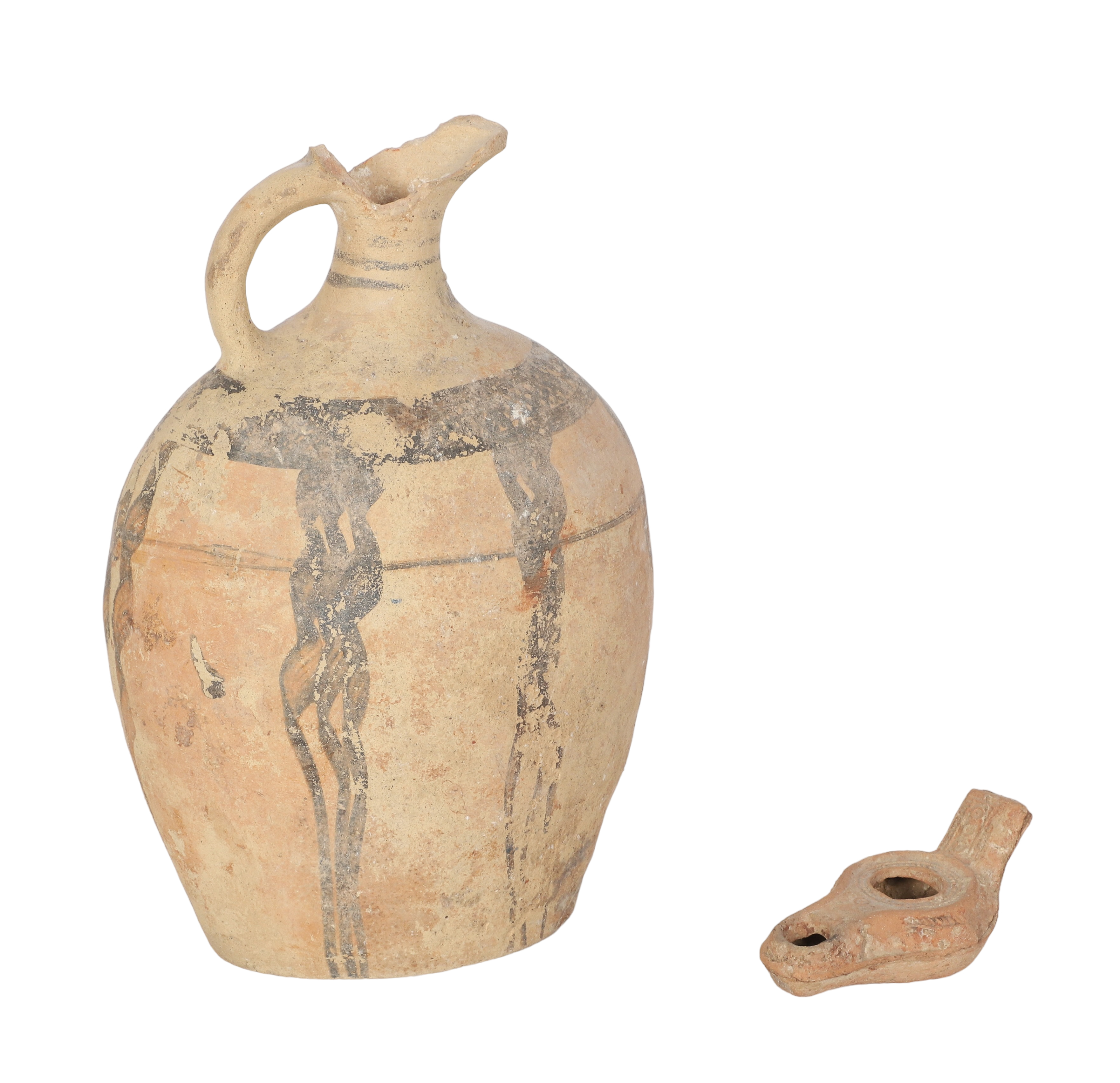 (2) Pcs pottery, c/o clay oil