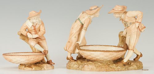 2 PCS. ROYAL WORCESTER J. HADLEY