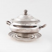 2 PCS, SILVERPLATE SOUP TUREEN