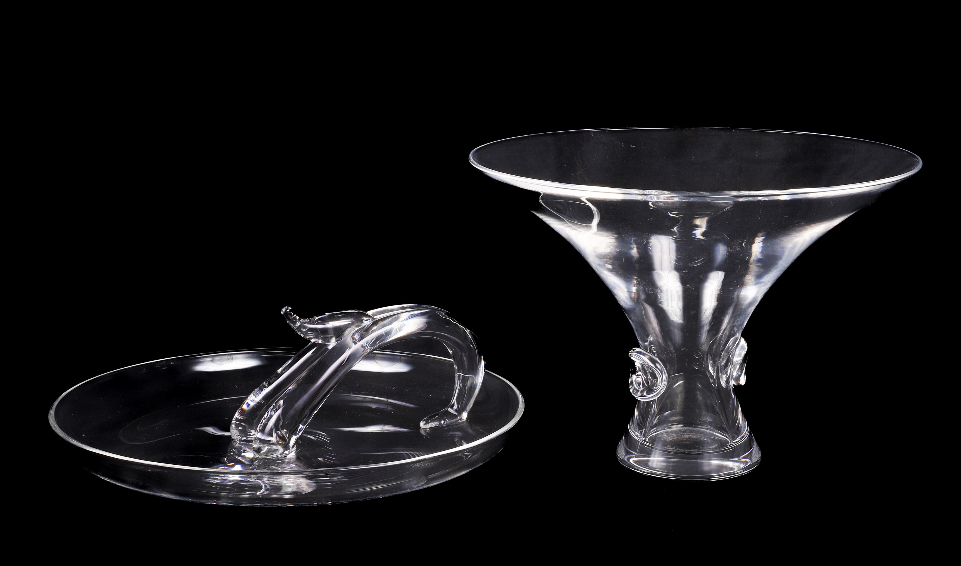 (2) Pcs Steuben crystal, c/o 