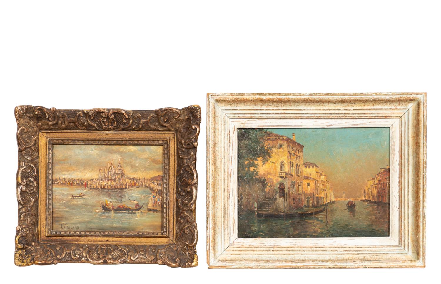2 PCS, VENETIAN CITYSCENE OIL