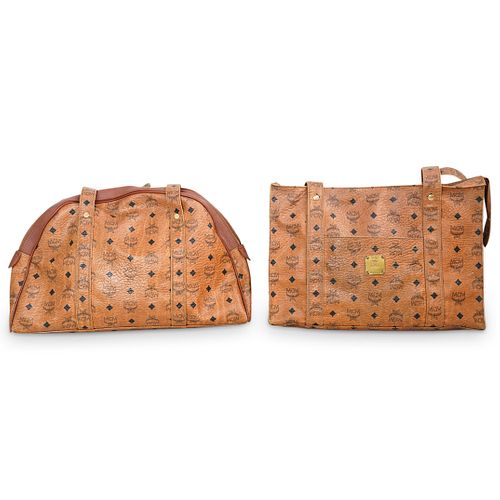 (2 PCS) VINTAGE MCM MONOGRAMMED