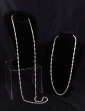2 PEARL STRAND NECKLACES: 30''