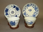 2 PEARLWARE CUPS & SAUCERSca.