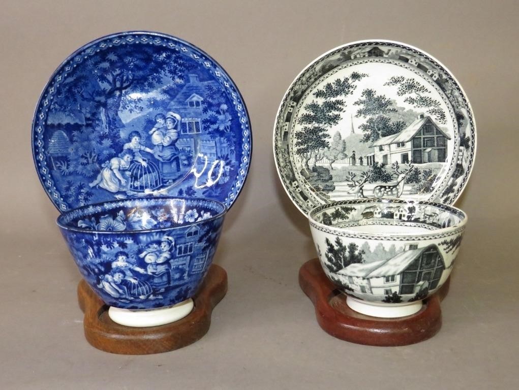 2 PEARLWARE TRANSFER CUPS AND