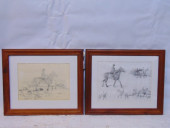 2 PENCIL DRAWINGS, STUDIES, HO