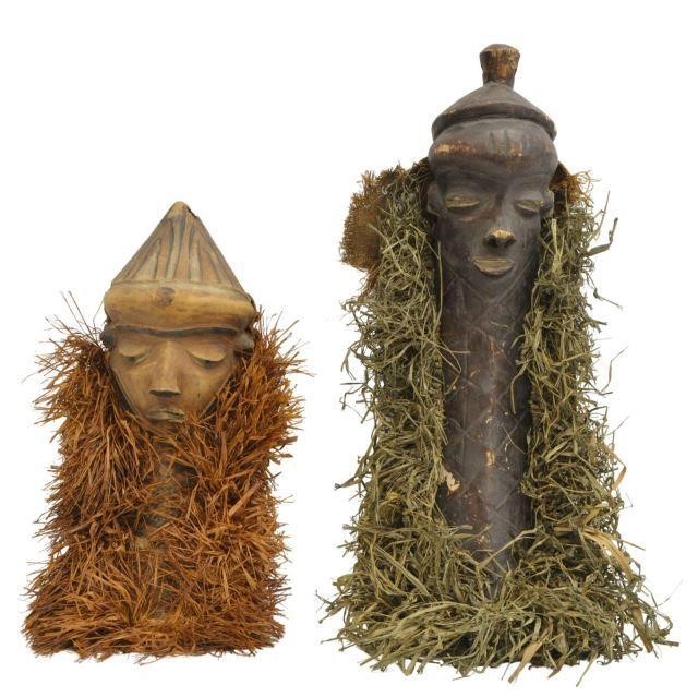 (2) PENDE PEOPLE CARVED WOOD