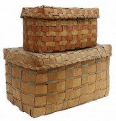 (2) PENOBSCOT WOOD SPLINT BASK