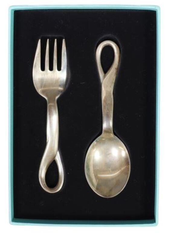(2) PERETTI TIFFANY STERLING FORK &
