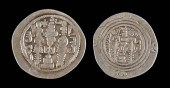 2 PERSIAN SASANIAN SILVER DRAC