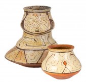 (2) PERUVIAN POTS, SHIPIBO POT