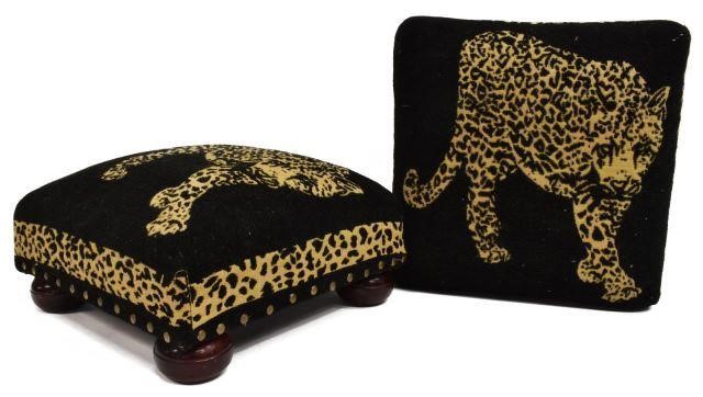 (2) PETITE CHEETAH UPHOLSTERED