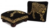 (2) PETITE CHEETAH UPHOLSTERED
