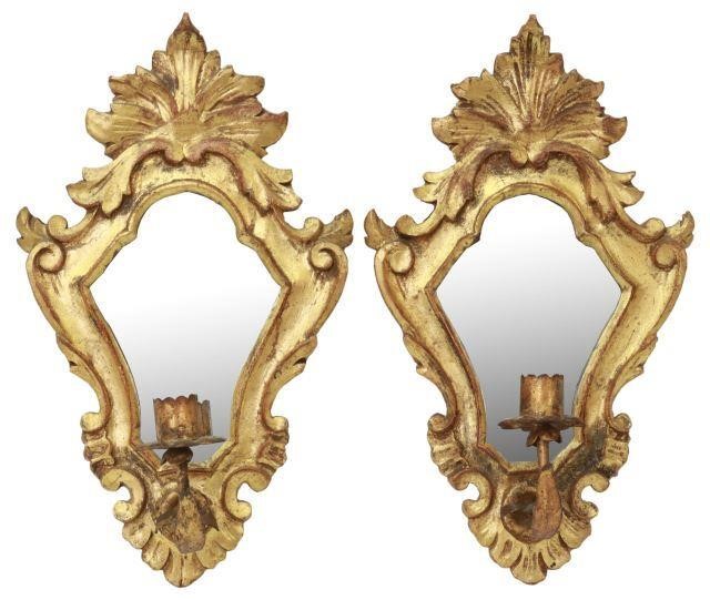 (2) PETITE FLORENTINE GILT MIRRORED