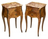 (2) PETITE LOUIS XV STYLE MARB